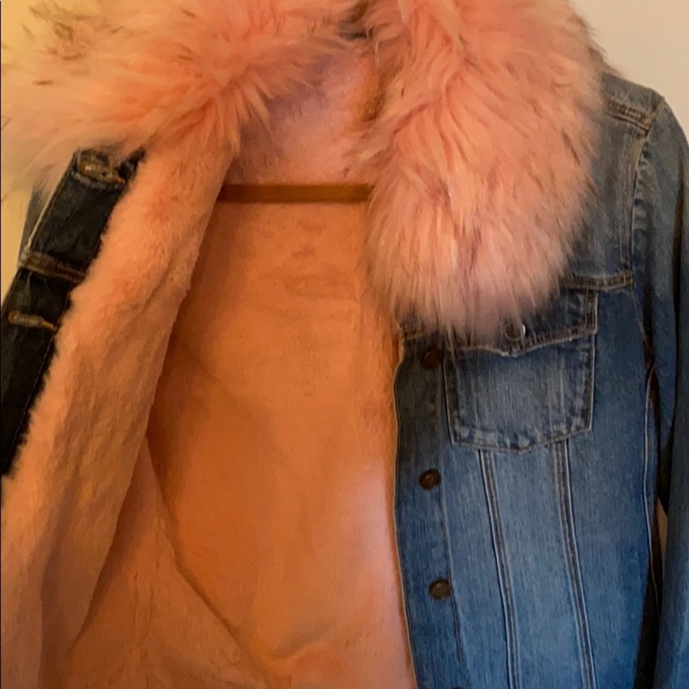 Faux fur lined Jean jacket - Picture 2 of 3